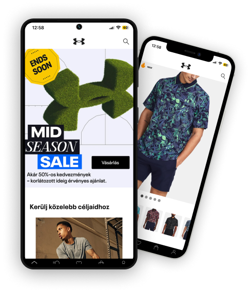 Vásárolj az Under Armour alkalmazással és mindig egy lépéssel előrébb leszel a többiektől.